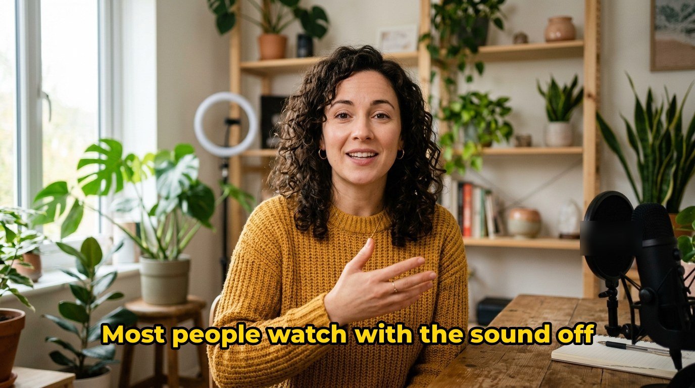 Video frame with burned-in captions