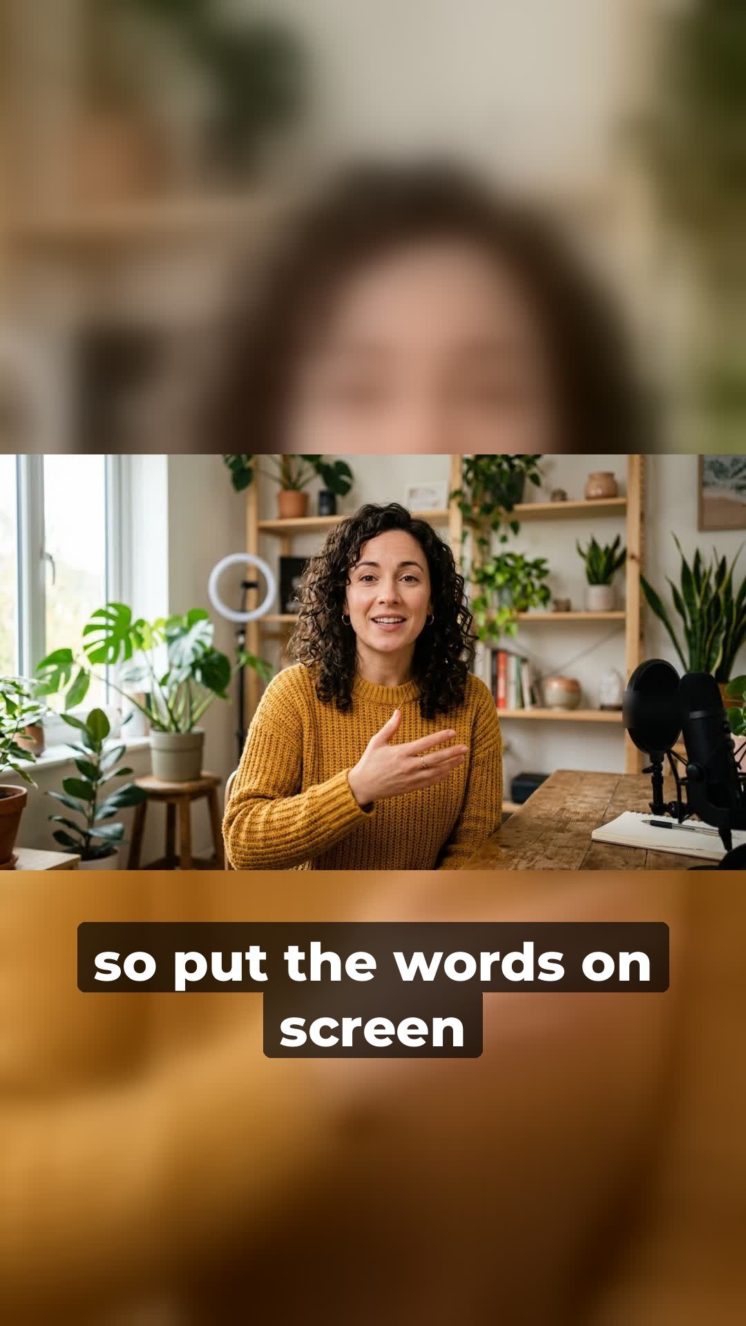 The same video turned vertical with captions